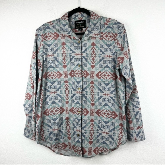 EDDIE BAUER x ILARIA URBINATI Northwest Boyfriend Flannel Shirt, Sz Medium NWOT - Picture 2 of 11